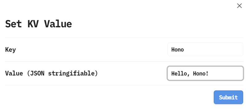 KVに値を設定するためのキーとバリュー入力モーダル
