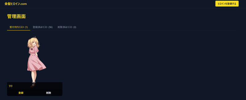 管理者専用のダッシュボード画面