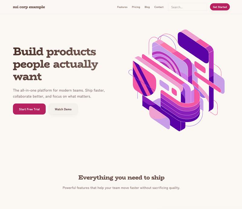 カスタマイズ後のサイト全体の雰囲気