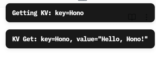 KVから取得した値が通知で表示された画面