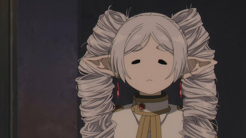 縦ロールになっちゃったフリーレン様(葬送のフリーレン』第23話「迷宮攻略」より)